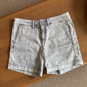 Chino By Anthropology Gray Wash Shorts Boho Acid Wash Relaxed Fit Size 26